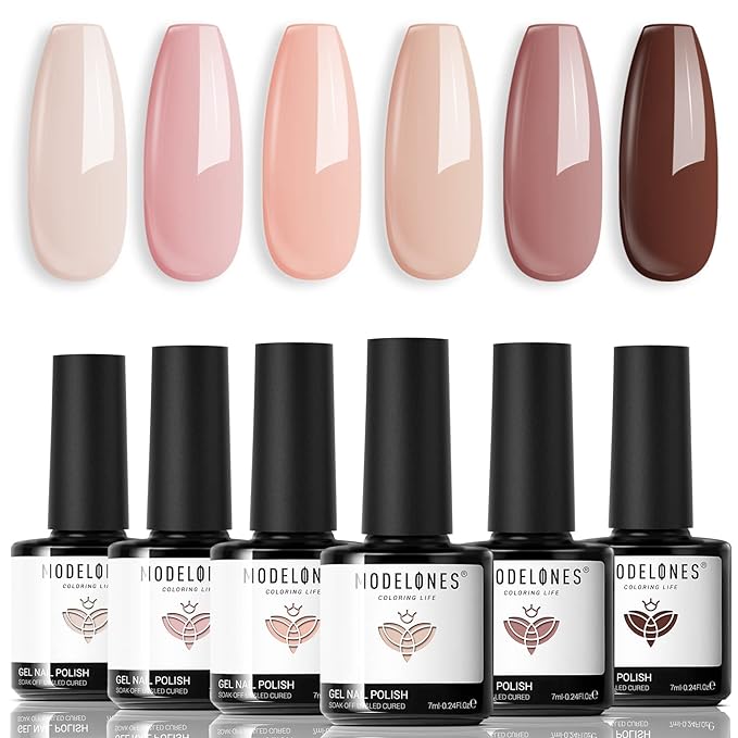 Modelones 6 pcs. Gel Set. Nude pink