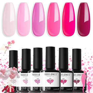 Modelones 6 pcs. Gel Set. Hot pink