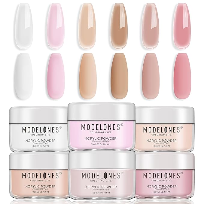 Modelones Acrylic Powder 6 Colors - Nude colors