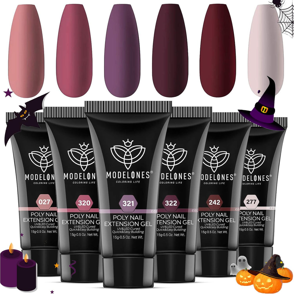 Modelones 6 shades Poly Nail Gel set - Midnight