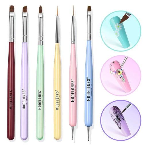 Modelones 6Pcs Nail Art Brush Set