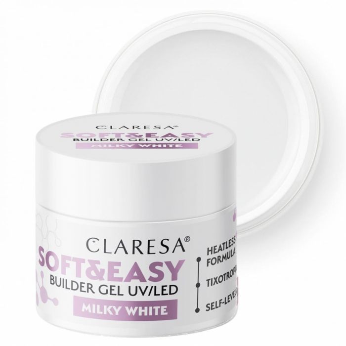 Claresa Soft & Easy Builder gel - Milky white 45g.