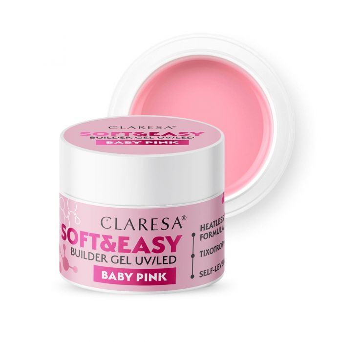 Claresa Soft & Easy Builder gel - Baby pink 45g.